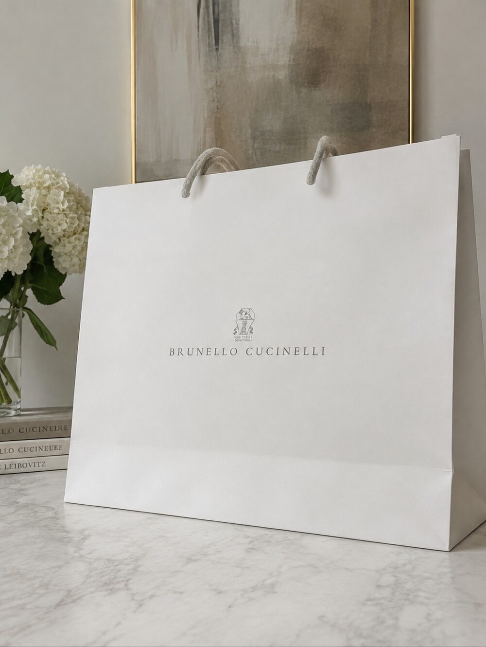Brunello Cucinelli White Gift Bag